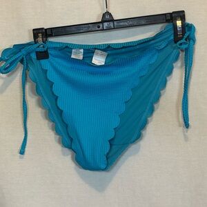 AA-174 Aerie NWT Cheeky Teal Blue Side Tie Summer Swim‎ Bikini Bottoms Size XL